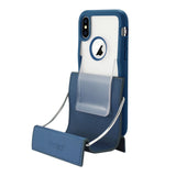 Reiko iPhone X/iPhone XS Belt Clip Polymer Case in Clear Blue | MaxStrata