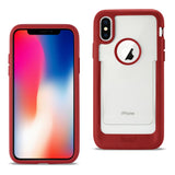 Reiko iPhone X/iPhone XS Belt Clip Polymer Case in Clear Red | MaxStrata