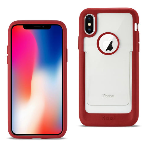 Reiko iPhone X/iPhone XS Belt Clip Polymer Case in Clear Red | MaxStrata