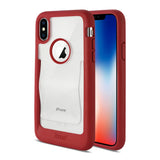 Reiko iPhone X/iPhone XS Belt Clip Polymer Case in Clear Red | MaxStrata