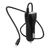 Reiko Portable Micro USB Travel Adapter Charger with Built in Cable in Black | MaxStrata
