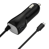 Reiko Portable Micro USB Travel Adapter Charger with Built in Cable in Black | MaxStrata