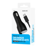 Reiko Portable Micro USB Travel Adapter Charger with Built in Cable in Black | MaxStrata