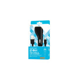 Reiko Micro USB Car Charger with Data USB Cable in Black | MaxStrata