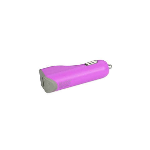 Reiko Micro USB Car Charger with Data USB Cable in Purple | MaxStrata