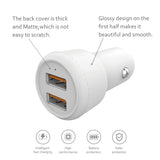 Reiko 8 Pin Portable Car Charger with Built in 3 Ft Cable in White | MaxStrata