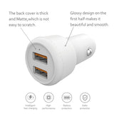 Reiko Micro Portable Car Charger with Built in 3 Ft Cable in White | MaxStrata