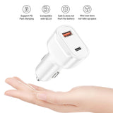 Reiko 36W PD Dual Ports Travel Car Charger Adapter Fast Charging with USB-C to Type-C Cable | MaxStrata