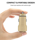 Reiko Dual Port USB Car Charger/ Adapter in Gold (12Pcs) | MaxStrata