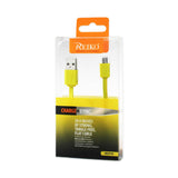 Reiko Tangle Free Micro USB Data Cable 3.3Ft in Yellow | MaxStrata