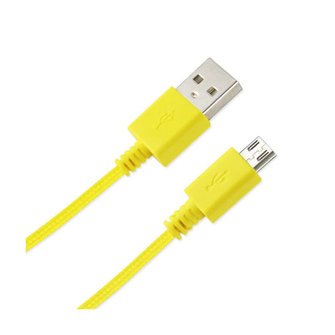 Reiko Braided Micro USB Data Cable 3.3 Feet in Yellow | MaxStrata