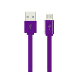 Reiko Flat Micro USB Data Cable 3.2Ft in Purple | MaxStrata