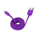 Reiko Flat Micro USB Data Cable 3.2Ft in Purple | MaxStrata