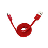 Reiko Flat Micro USB Data Cable 3.2Ft in Red | MaxStrata