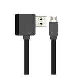 Reiko Micro USB Piggyback Flat Liberator USB Cable 3.2Ft in Black | MaxStrata