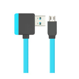 Reiko Micro USB Piggyback Flat Liberator USB Cable 3.2Ft in Blue | MaxStrata