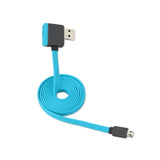 Reiko Micro USB Piggyback Flat Liberator USB Cable 3.2Ft in Blue | MaxStrata
