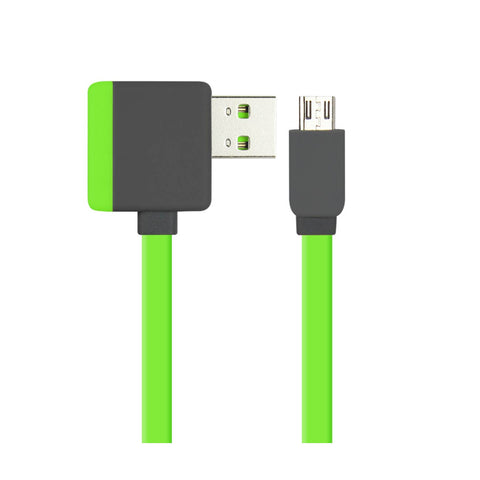Reiko Micro USB Piggyback Flat Liberator USB Cable 3.2Ft in Green | MaxStrata