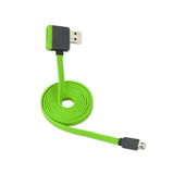 Reiko Micro USB Piggyback Flat Liberator USB Cable 3.2Ft in Green | MaxStrata