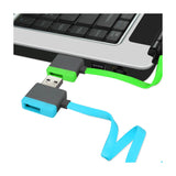 Reiko Micro USB Piggyback Flat Liberator USB Cable 3.2Ft in Green | MaxStrata