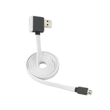 Reiko Micro USB Piggyback Flat Liberator USB Cable 3.2Ft in White | MaxStrata