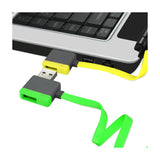Reiko Micro USB Piggyback Flat Liberator USB Cable 3.2Ft in Yellow | MaxStrata