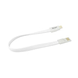 Reiko Flat Magnetic Gold Plated Micro USB Data Cable 0.7 Foot in White | MaxStrata