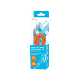 Reiko Flat Micro USB Gold Plated Data Cable 3.9Ft with Cable Tie in Orange | MaxStrata