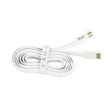 Reiko Flat Micro USB Gold Plated Data Cable 3.9Ft with Cable Tie in White | MaxStrata