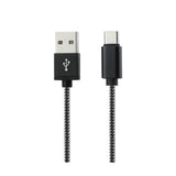 Reiko 3.3Ft Nylon Braided Micro USB 2.0 Charging & Sync Data Cable for Type C Device in Black | MaxStrata