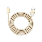 Reiko 3.3Ft Nylon Braided Micro USB 2.0 Charging & Sync Data Cable for Type C Device in Gold | MaxStrata