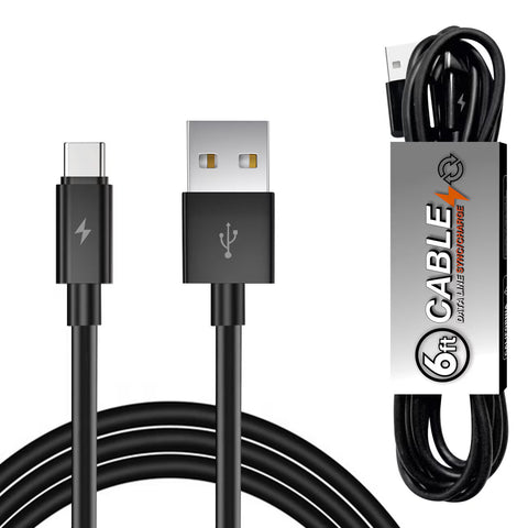 Reiko 6 Ft PVC Material Type C USB 2.0 Data Cable in Black in Simple Packaging