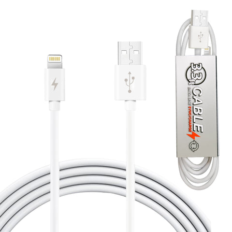 Reiko 3.3Ft PVC Material 8 Pin USB 2.0 Data Cable in White & Simple Packaging | MaxStrata