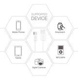 Reiko 3.3Ft PVC Material Micro USB 2.0 Data Cable in White & Simple Packaging | MaxStrata