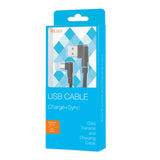 Reiko 3.3Ft Nylon Braided Material Micro USB 2.0 Data Cable in Black | MaxStrata