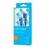 Reiko 3.3Ft Nylon Braided Material Micro USB 2.0 Data Cable in Blue | MaxStrata