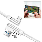 Reiko 3.3Ft Nylon Braided Material Micro USB 2.0 Data Cable in White | MaxStrata