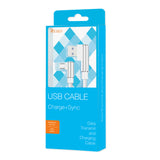 Reiko 3.3Ft Nylon Braided Material Micro USB 2.0 Data Cable in White | MaxStrata