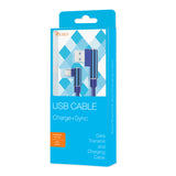 Reiko 3.3Ft Nylon Braided Material Type C USB 2.0 Data Cable in Blue | MaxStrata
