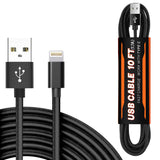 Reiko 10Ft USB Cable for IOS in Black