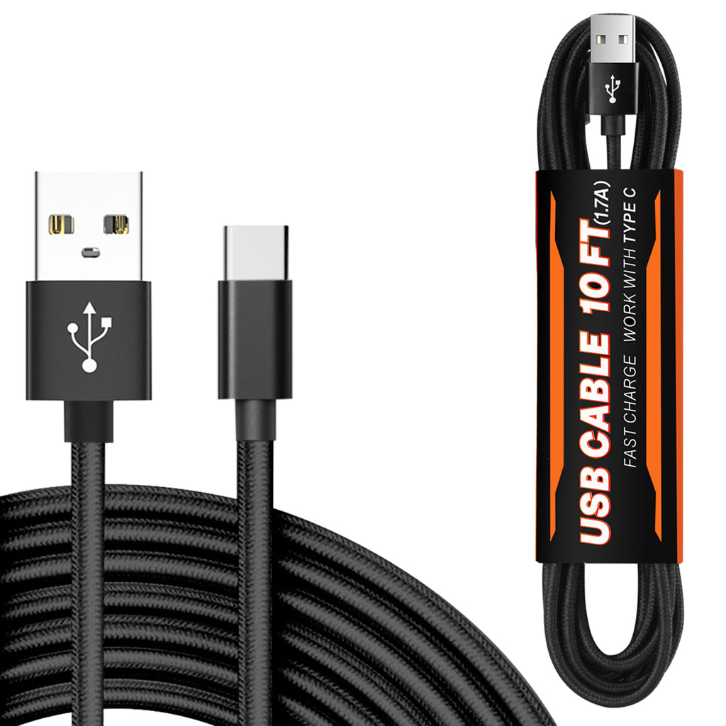 Reiko 10Ft USB Cable for Type-C in Black