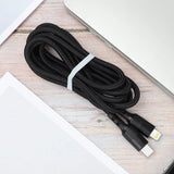 Reiko Power Delivery USB-C to 8-Pin Fast Charging & Sync Nylon-Braided 5Ft Cable in Black