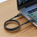 Reiko Power Delivery USB-C to C Fast Charging & Sync Nylon- Braided 5Ft Cable in Black | MaxStrata