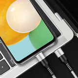 Reiko Power Delivery USB-C to C Fast Charging & Sync Nylon- Braided 5Ft Cable in Silver