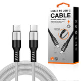 Reiko Power Delivery USB-C to C Fast Charging & Sync Nylon- Braided 5Ft Cable in Silver | MaxStrata