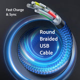 Reiko Power Delivery USB-C to 8-Pin Fast Charging & Sync Nylon-Braided 3Ft Cable in Black | MaxStrata