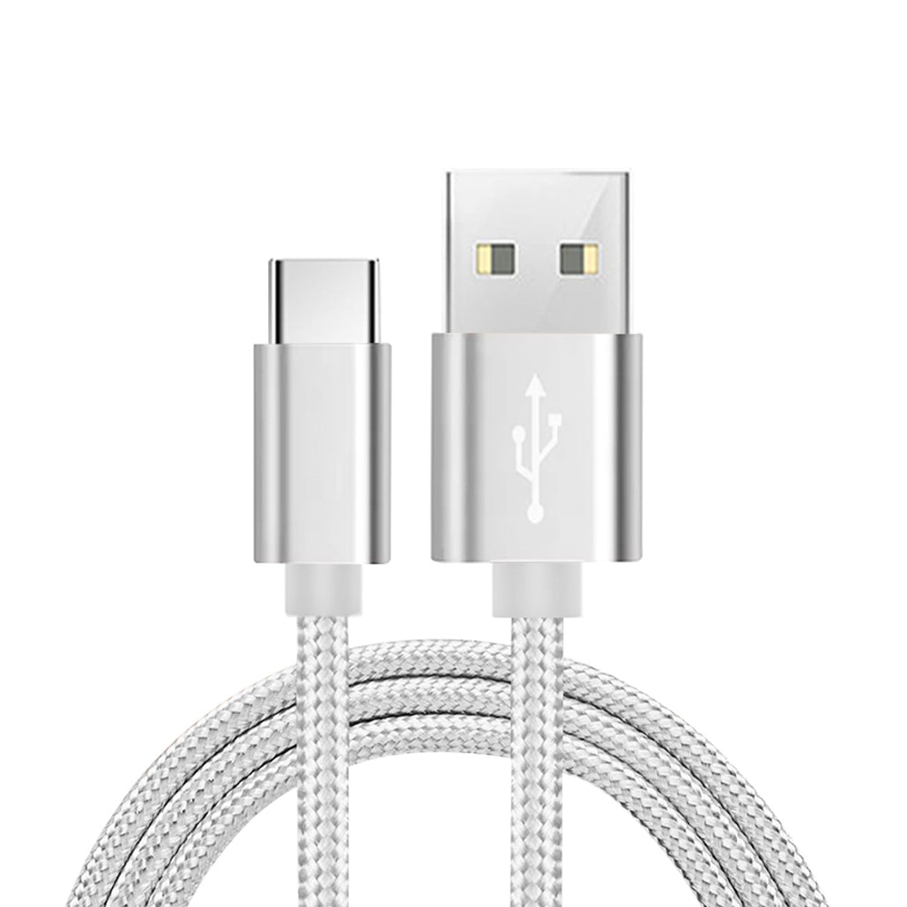 Reiko USB-C Fast Charge/Sync Cable 6.5 Ft in Silver