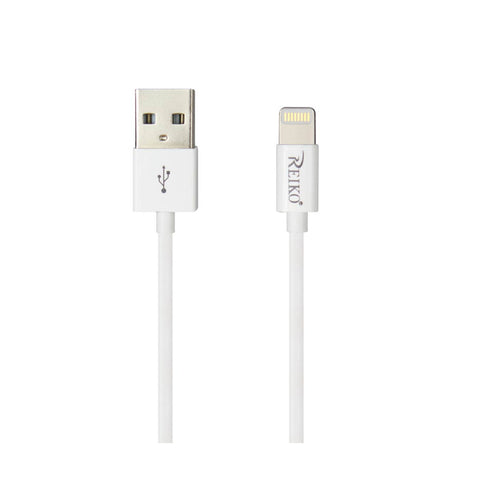 Reiko iPhone 3Ft Lighting Certified USB Data Cable in White | MaxStrata