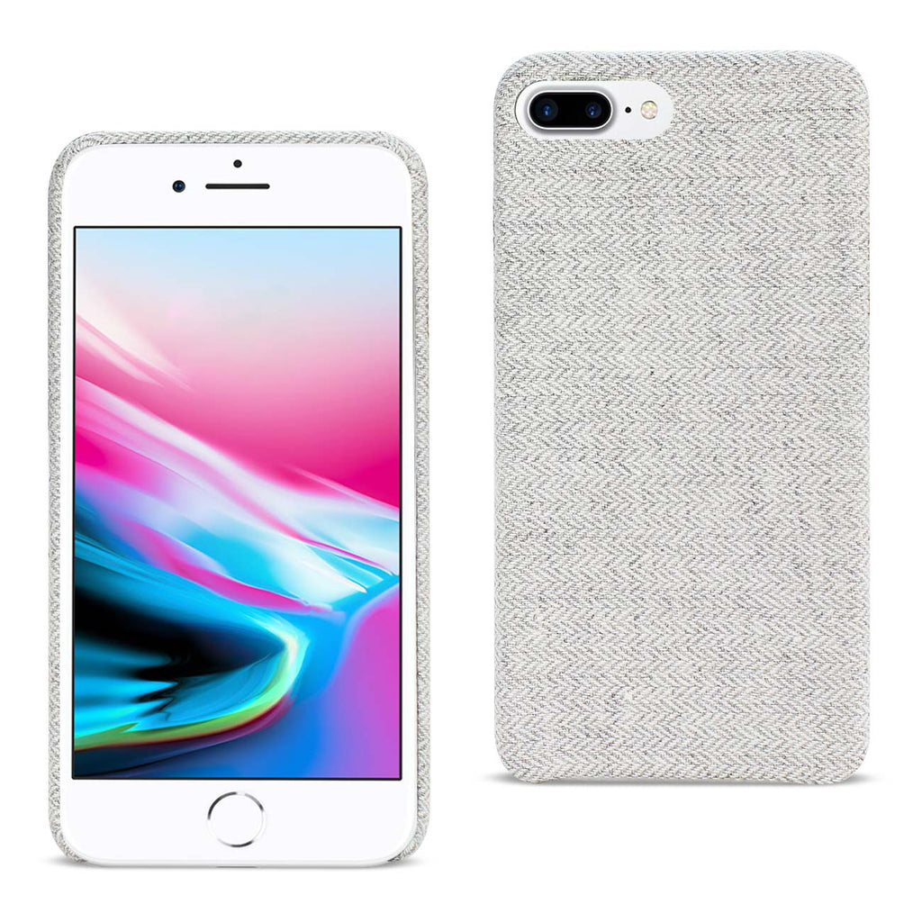 Reiko iPhone 8 Plus Herringbone Fabric in Light Gray | MaxStrata