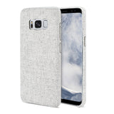 Reiko Samsung Galaxy S8 Herringbone Fabric in Light Gray | MaxStrata